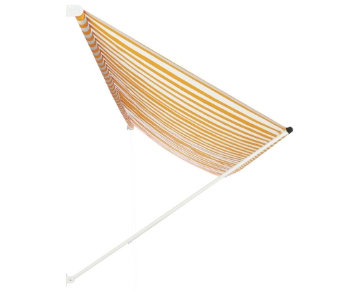 Toldo retráctil 400x150 cm amarillo y blanco