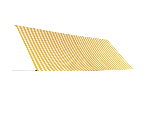 Toldo retráctil 400x150 cm amarillo y blanco