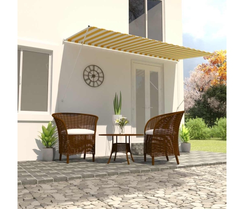 Toldo retráctil 400x150 cm amarillo y blanco