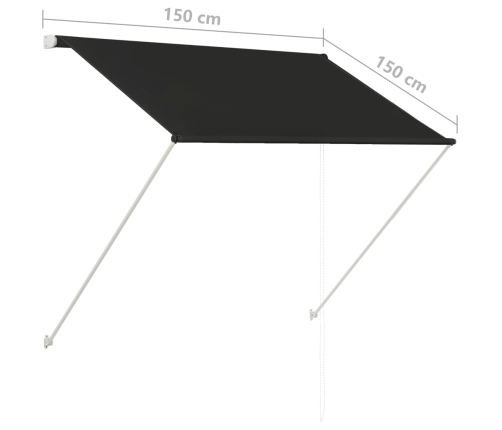 Toldo retráctil 150x150 cm gris antracita