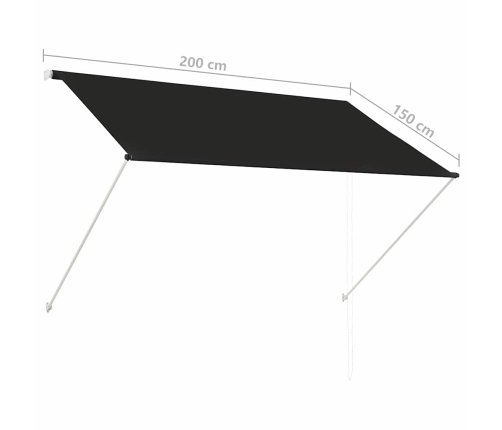 Toldo retráctil 200x150 cm gris antracita