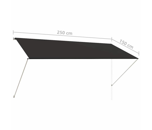 Toldo retráctil 250x150 cm gris antracita