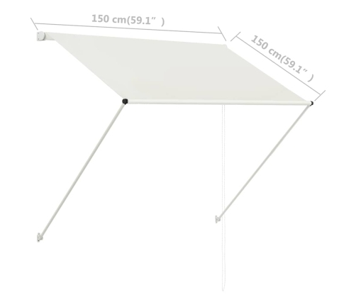 Toldo retráctil 150x150 cm crema