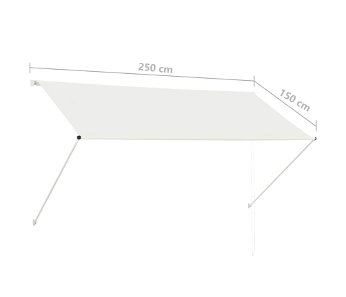 Toldo retráctil 250x150 cm crema