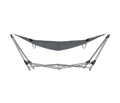 Hamaca con soporte plegable gris