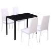 Juego de comedor 5 piezas cuero artificial negro y blanco