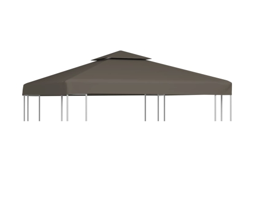 Toldo de cenador 2 niveles 310 g/m² 3x3 m gris topo