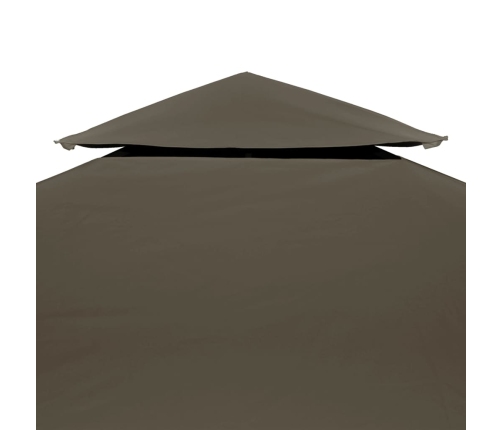 Toldo de cenador 2 niveles 310 g/m² 3x3 m gris topo