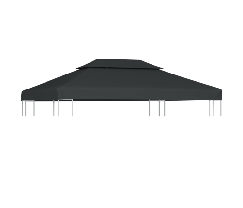 Toldo de cenador 2 niveles 310 g/m² 4x3 m gris antracita