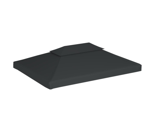 Toldo de cenador 2 niveles 310 g/m² 4x3 m gris antracita
