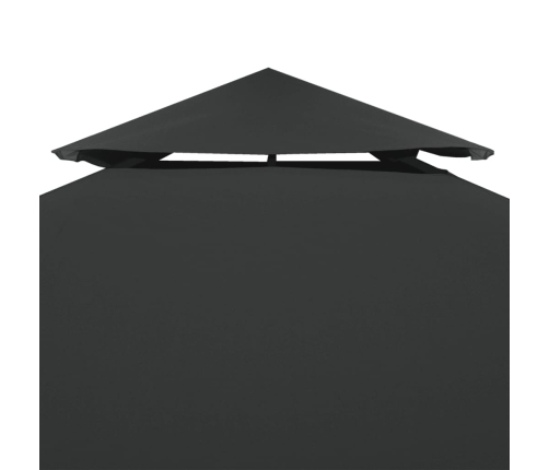 Toldo de cenador 2 niveles 310 g/m² 4x3 m gris antracita