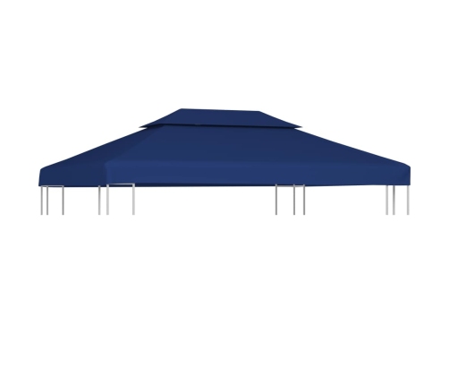 Toldo de cenador 2 niveles 310 g/m² 4x3 m azul