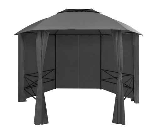 Carpa de jardín con cortinas hexagonal 360x265 cm