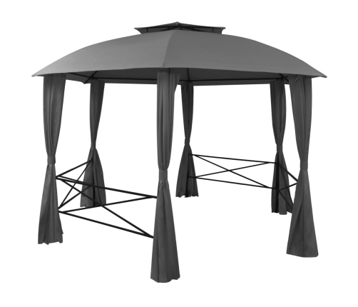 Carpa de jardín con cortinas hexagonal 360x265 cm