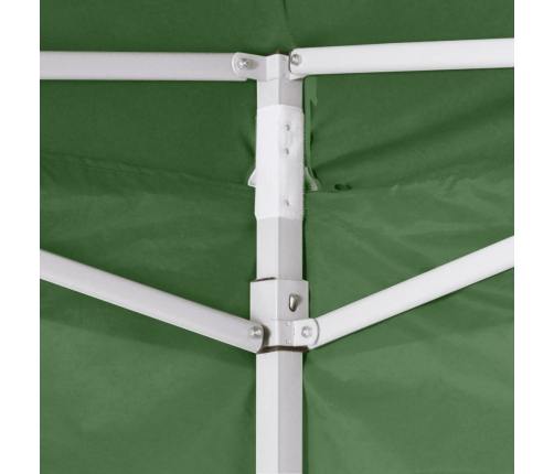 Cenador plegable con 2 paredes verde 3x3 m