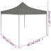 Carpa pleglable Pop-Up gris antracita 3x3 m