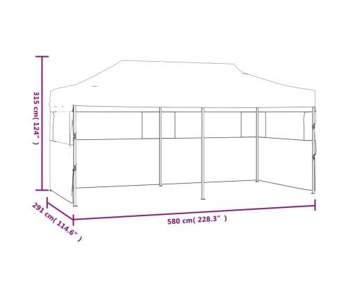 Carpa plegable Pop-up con paredes laterales 3x6 m antracita