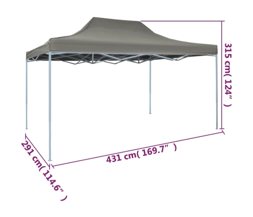 Carpa pleglable Pop-Up gris antracita 3x4,5 m