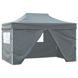 Carpa pleglable Pop-up con 4 paredes 3x4,5 m gris antracita