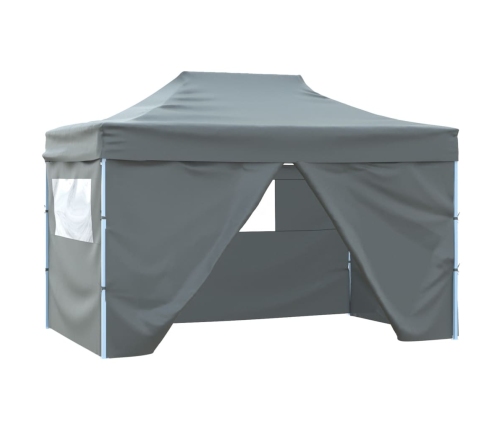 Carpa pleglable Pop-up con 4 paredes 3x4,5 m gris antracita