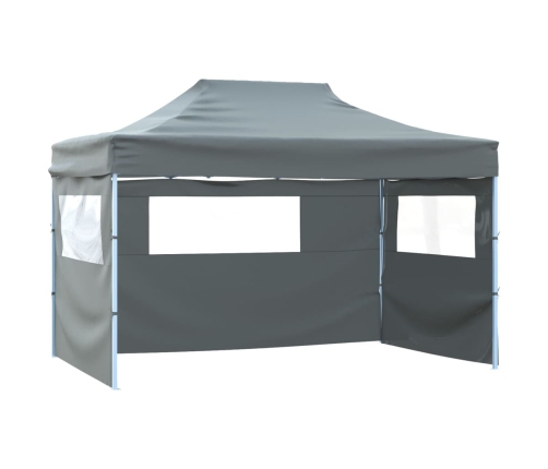 Carpa pleglable Pop-up con 4 paredes 3x4,5 m gris antracita