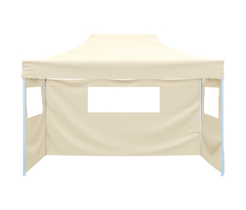 Carpa pleglable con 3 paredes crema 3x4,5 m