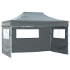 Carpa pleglable con 3 paredes 3x4,5 m gris antracita