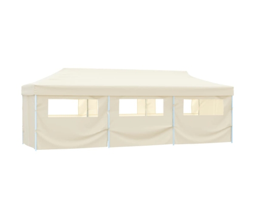 Carpa plegable Pop-up con 8 paredes laterales 3x9 m crema