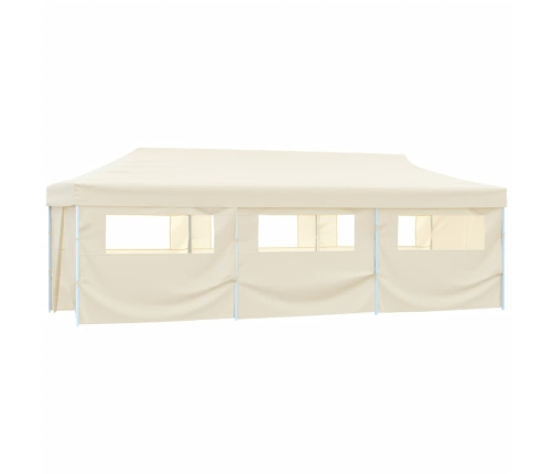 Carpa plegable Pop-up con 8 paredes laterales 3x9 m crema