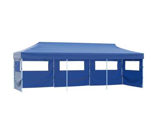 Carpa plegable Pop-up con 5 paredes laterales 3x9 m azul