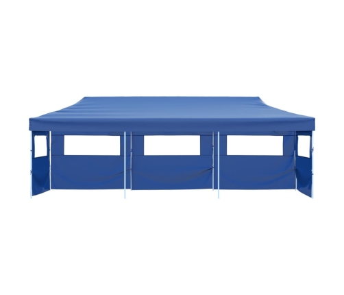 Carpa plegable Pop-up con 5 paredes laterales 3x9 m azul