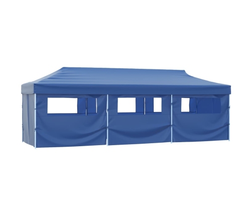 Carpa plegable Pop-up con 8 paredes laterales 3x9 m azul