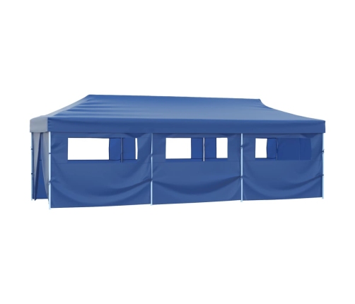 Carpa plegable Pop-up con 8 paredes laterales 3x9 m azul