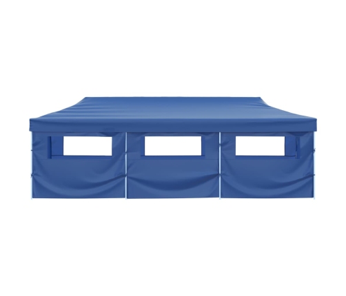 Carpa plegable Pop-up con 8 paredes laterales 3x9 m azul