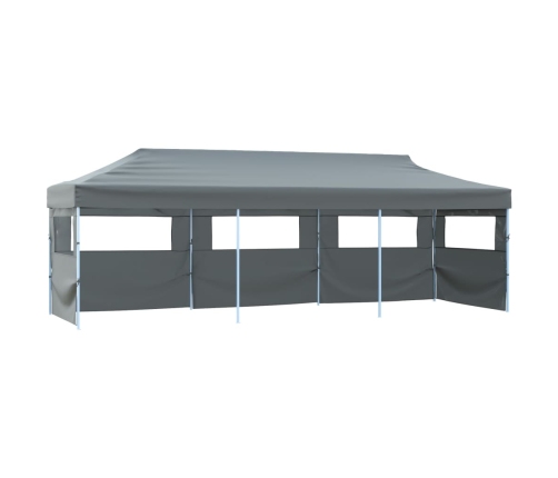 Carpa de fiestas pop-up plegable con 5 paredes antracita 3x9 m