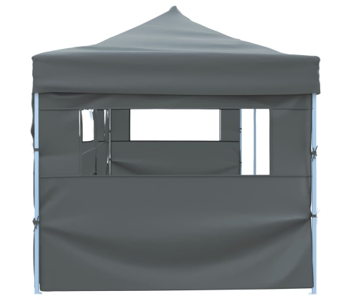 Carpa de fiestas pop-up plegable con 5 paredes antracita 3x9 m