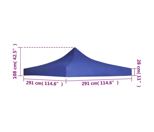 Techo de carpa para celebraciones 3x3 m azul