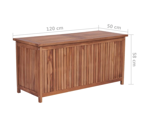 vidaXL Caja de almacenaje de jardín madera maciza de teca 120x50x58 cm