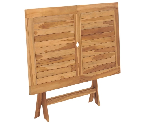 vidaXL Mesa plegable de jardín madera maciza de teca 120x70x75 cm