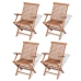 Conjunto de comedor de jardín 5 piezas madera maciza de teca