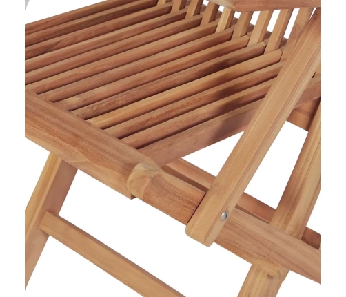 Conjunto de comedor de jardín 5 piezas madera maciza de teca
