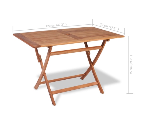 Conjunto de comedor de jardín 5 piezas madera maciza de teca