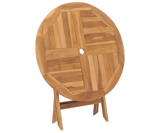 Mesa de jardín plegable madera de teca maciza 85x76 cm