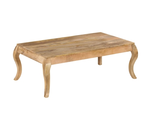 Mesa de centro de madera de mango maciza 116x66x41 cm