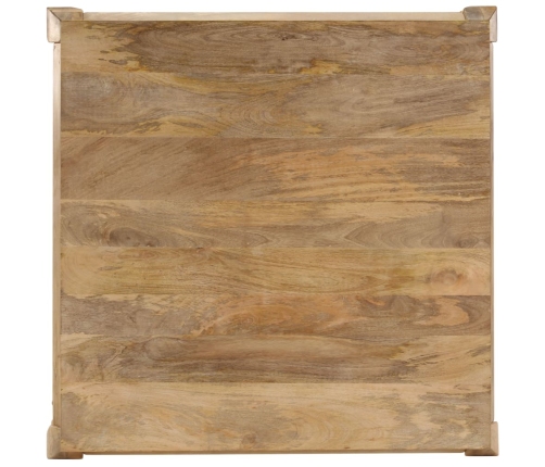 Mesa de centro de madera maciza de mango 80x80x40 cm