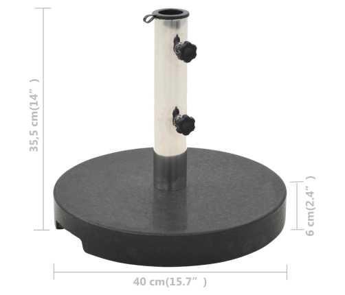 Base de sombrilla de granito redonda negra 20 kg