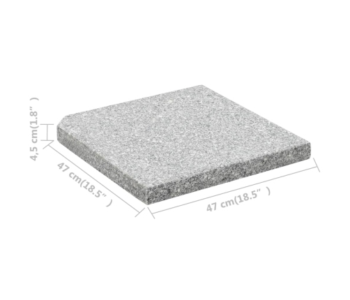 Base de peso de sombrilla de granito cuadrada gris 25 kg