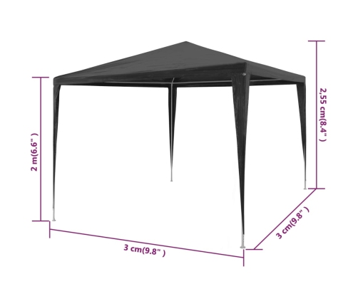 Carpa para fiestas PE gris antracita 3x3 m