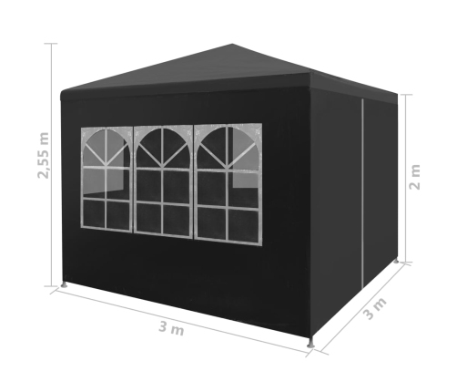 Carpa para celebraciones gris antracita 3x3 m