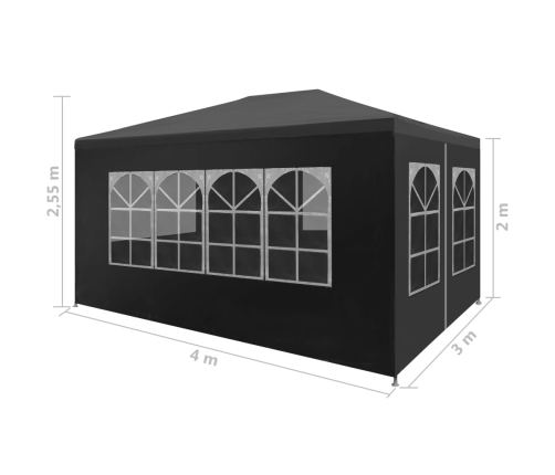 Carpa para fiestas gris antracita 3x4 m